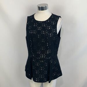 Tibi NWOT black lace with peplum tank top